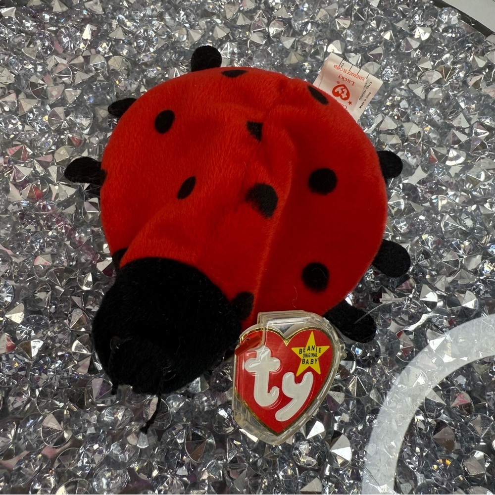 TY Beanie Babie Ladybug Plush - Red and Black Kids Toy 1996 lucky bug